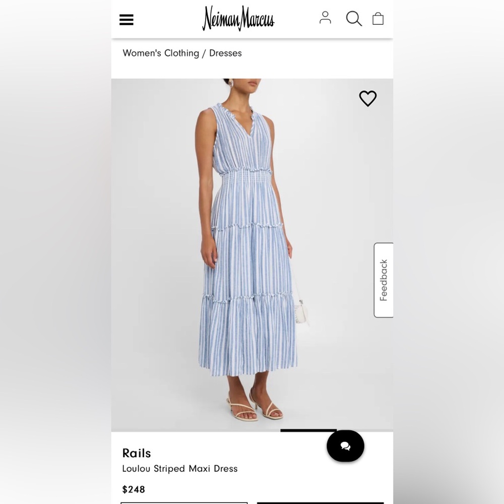 Rails Blue and White Striped Maxi Dress
